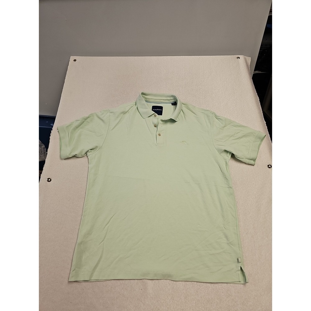 Tommy Bahama Mens Large Lime Green Modal Blend‎ Short Sleeve Polo Shirt